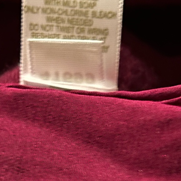 Garnet Hill Knitted 100% Cashmere Woven 100% Silk Sweater Burgundy Size Small - Picture 7 of 9